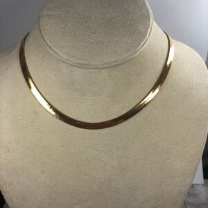 NEW Gold Herringbone Choker Necklace